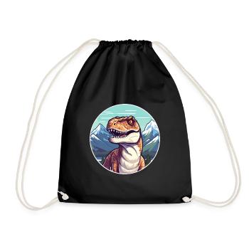 Dinosaure Aquarelle Dessin Animé Kawaii Animal Animal Colo - Sac de sport léger - noir - Devant