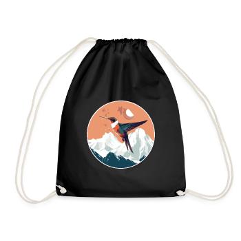 Colibri Aquarelle Dessin Animé Kawaii Animal De Compagnie C - Sac de sport léger - noir - Devant