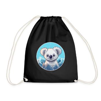 Koala Aquarell Karikatur Kawaii Haustier Tier Farbefu - Turnbeutel - Schwarz - Vorne
