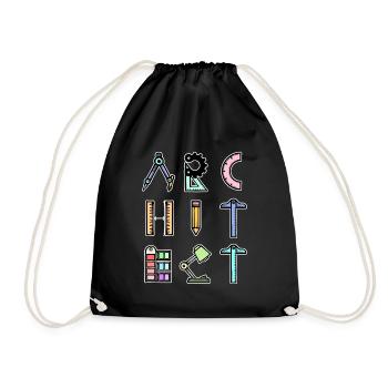 Profession Job Saying Architect Career Supervisor - Drawstring Bag - black - Front
