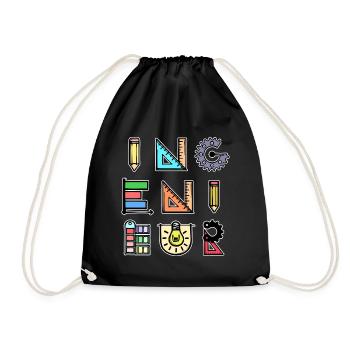 Engineer Job Profession Career Work Success - Drawstring Bag - black - Front
