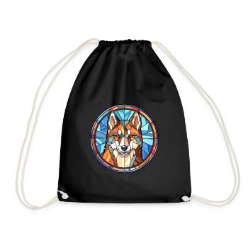 Alaskan Husky Hund Rasse Buntes Glas Bunt Wat - Turnbeutel - Schwarz - Vorne