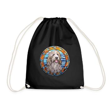 Bergamasco Schäferhund Rasse Buntglas Colorf - Turnbeutel - Schwarz - Vorne