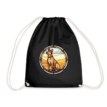 Bucovine chien de berger race vitrail coloré - Sac de sport léger - noir - Devant