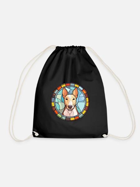 Bullterrier Miniatur Hund Rasse Buntglas Col - Turnbeutel - Schwarz
