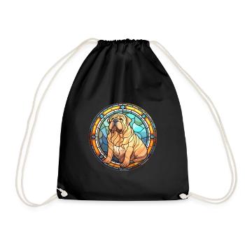 Chinois Shar Pei chien race vitrail coloré - Sac de sport léger - noir - Devant