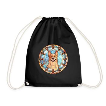Drentsche Patrijshond Dog Breed Stained Glass Colo - Drawstring Bag - black - Front
