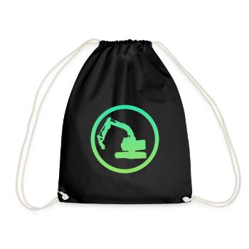Excavator Driver Construction Site Excavator Driver - Drawstring Bag - black - Front