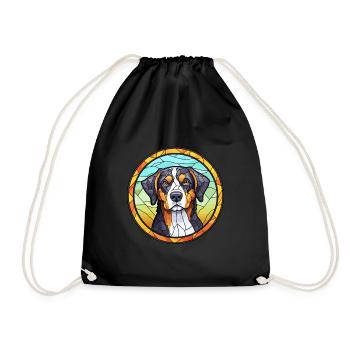 Entlebucher Mountain Dog race vitrail couleur - Sac de sport léger - noir - Devant