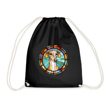 Galgo Español Hunderasse Buntes Glas Bunt Wat - Turnbeutel - Schwarz - Vorne