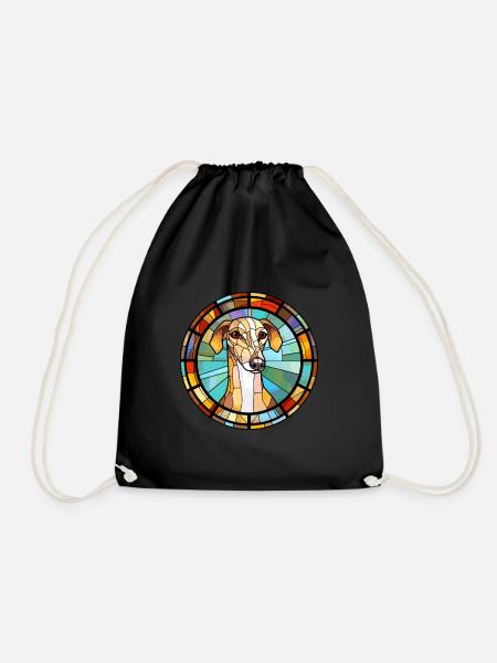 Galgo Español Hunderasse Buntes Glas Bunt Wat - Turnbeutel - Schwarz