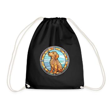 Griffon Fauve de Bretagne Hunderasse Glasmalerei - Turnbeutel - Schwarz - Vorne