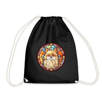 Spitz allemand chien race vitrail coloré Wate - Sac de sport léger - noir - Devant