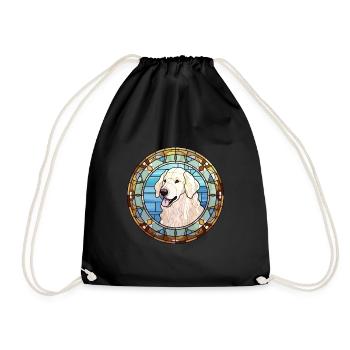 Kuvasz chien race vitrail aquarelle colorée - Sac de sport léger - noir - Devant