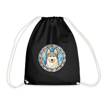 Husky-Hunderasse Buntes Aquarell - Turnbeutel - Schwarz - Vorne