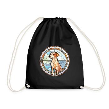 Italien Volpino chien race vitrail coloré W - Sac de sport léger - noir - Devant