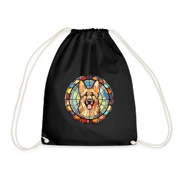 Karst berger chien race vitrail coloré Wa - Sac de sport léger - noir - Devant