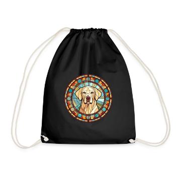 Labrador Retriever Hunderasse Buntglas Colorfu - Turnbeutel - Schwarz - Vorne