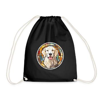 Maremma Sheepdog Dog Breed Stained Glass Colorful - Drawstring Bag - black - Front