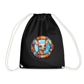 Chien nu péruvien race vitrail coloré - Sac de sport léger - noir - Devant