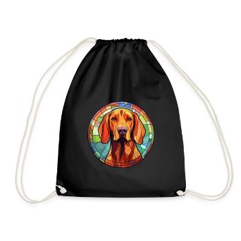 Redbone Coonhound chien race vitrail coloré - Sac de sport léger - noir - Devant