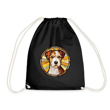 Parson Russell Terrier Hunderasse Buntglas Col - Turnbeutel - Schwarz - Vorne