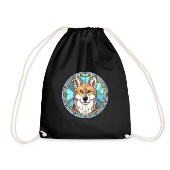 Sibérien Laika chien race vitrail coloré Wa - Sac de sport léger - noir - Devant