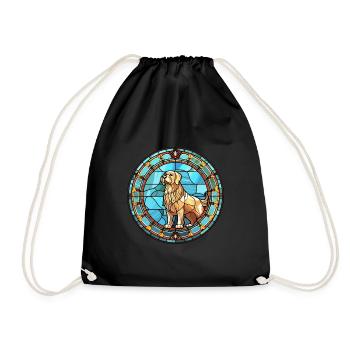 Sud russe Ovcharka chien race vitrail Col - Sac de sport léger - noir - Devant