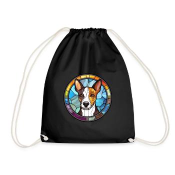 Tenterfield Terrier Hunderasse Buntglas Colorf - Turnbeutel - Schwarz - Vorne