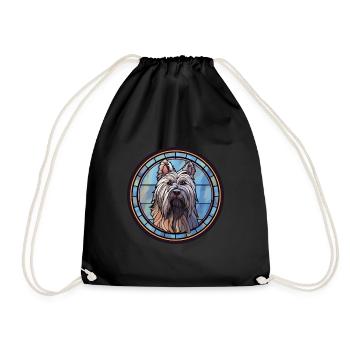 Skye Terrier Hunderasse Buntes Glas - Turnbeutel - Schwarz - Vorne