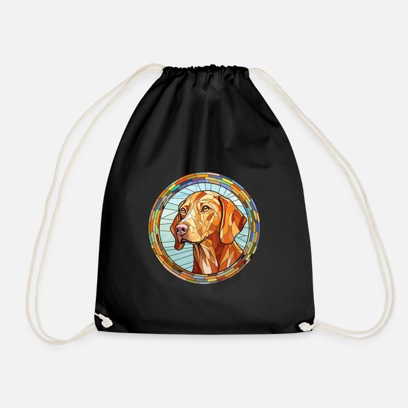 Vizsla Hunderasse Buntes Glas Buntes Aquarell - Turnbeutel - Schwarz