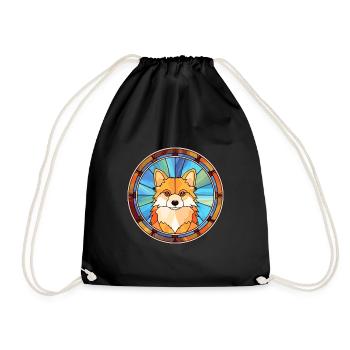 Jouet allemand Spitz chien race vitrail coloré - Sac de sport léger - noir - Devant