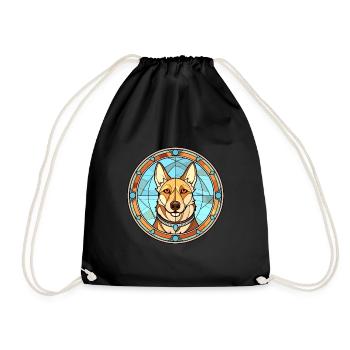 Westsibirische Laika-Hunderasse Buntglasfarbe - Turnbeutel - Schwarz - Vorne