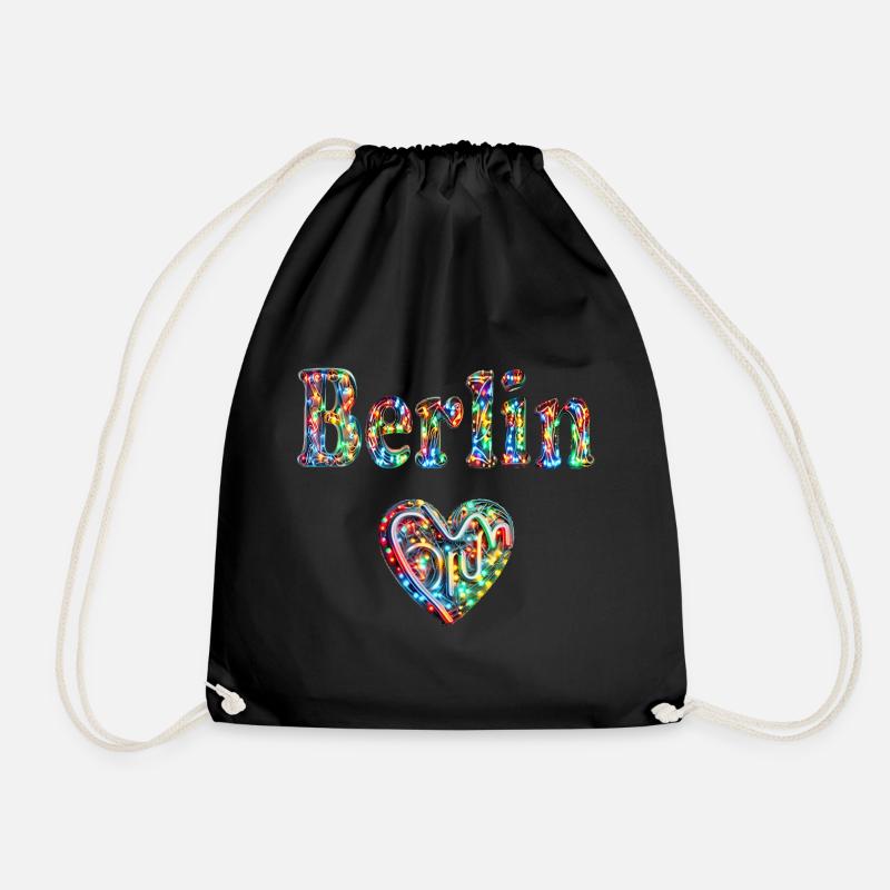 A heart for Berlin - Drawstring Bag - black