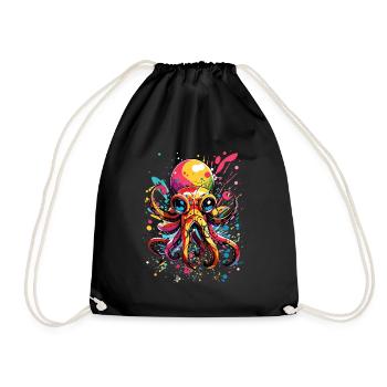 Pieuvre colorée - Sac de sport léger - noir - Devant