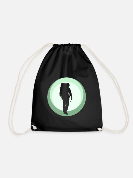 Backpacking Backpacker Wanderer - Turnbeutel - Schwarz
