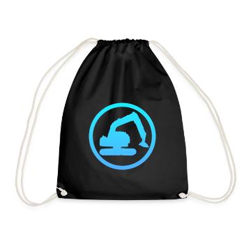 Excavator Driver Excavator Driver House Construction - Drawstring Bag - black - Front