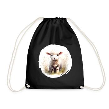 Aquarelle d’agneau - Sac de sport léger - noir - Devant