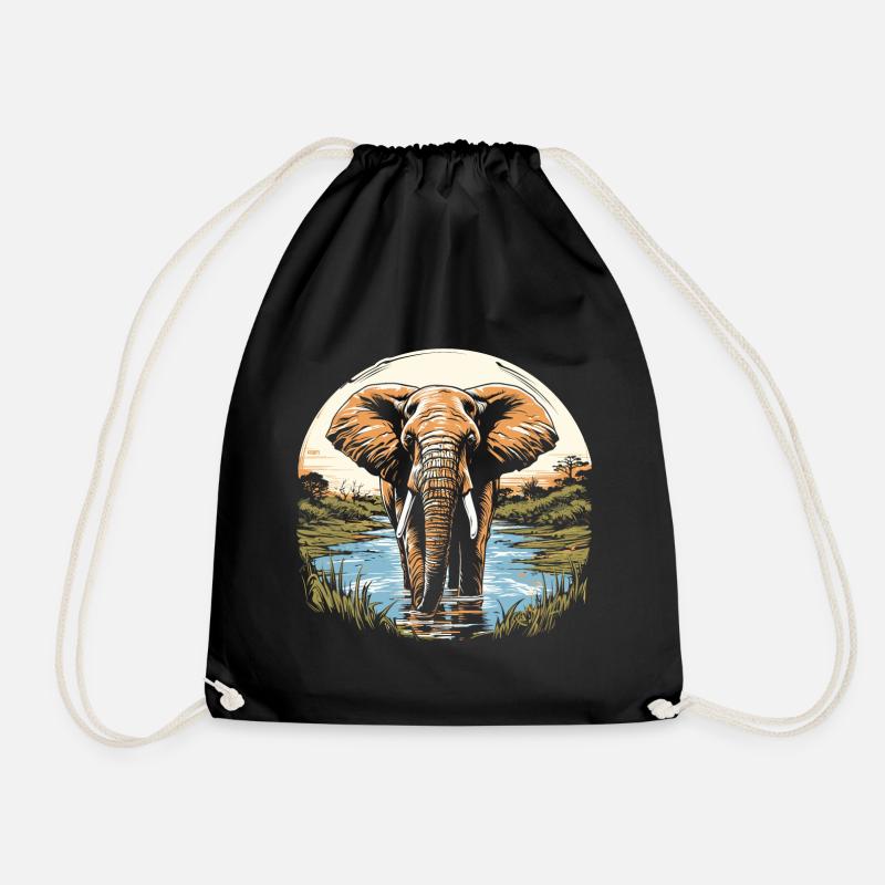 Elephant - Turnbeutel - Schwarz