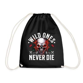 Crâne Crâne Squelette Moto Biker Gang - Sac de sport léger - noir - Devant