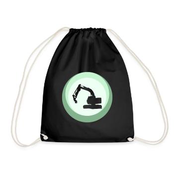 Construction Site Excavator Driver Excavator - Drawstring Bag - black - Front