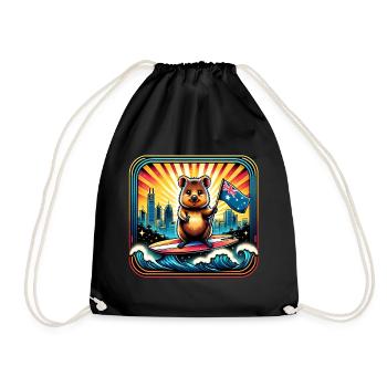 Design de surf australien Quokka - Sac de sport léger - noir - Devant