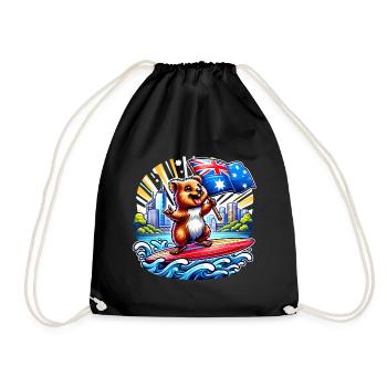Design de surf australien Quokka - Sac de sport léger - noir - Devant