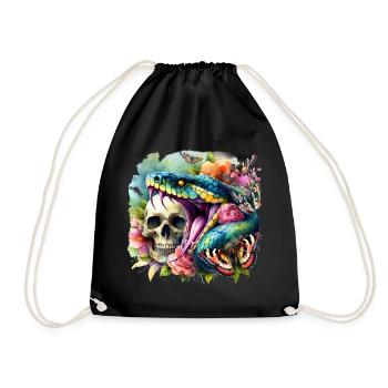 Serpent Crâne - Sac de sport léger - noir - Devant