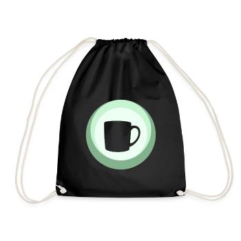 Kaffee Koffein Kaffeetasse - Turnbeutel - Schwarz - Vorne