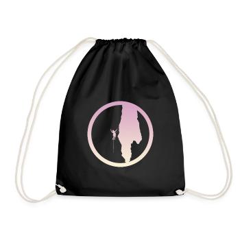 Climber Climbing Rope Climbing - Drawstring Bag - black - Front