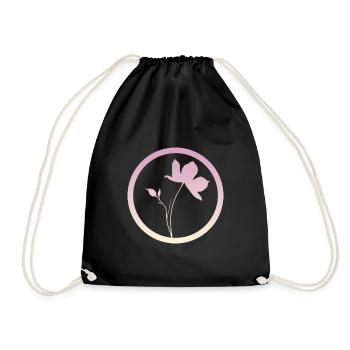 Botanisch Flora Pflanzen - Turnbeutel - Schwarz - Vorne