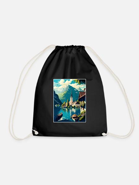 Salzkammergut Österreich Vintage Reiseposter WPA - Turnbeutel - Schwarz