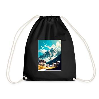 Lech Österreich Vintage Reiseposter WPA Souvenir - Turnbeutel - Schwarz - Vorne