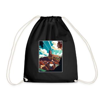 Fribourg Suisse Vintage voyage affiche WPA Art - Sac de sport léger - noir - Devant